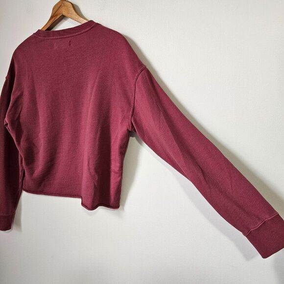 EUC SPIRITUAL GANGSTER MAUVE / DARK PINK RAW HEM LONGSLEEVES TOP SZ M - Picture 4 of 16